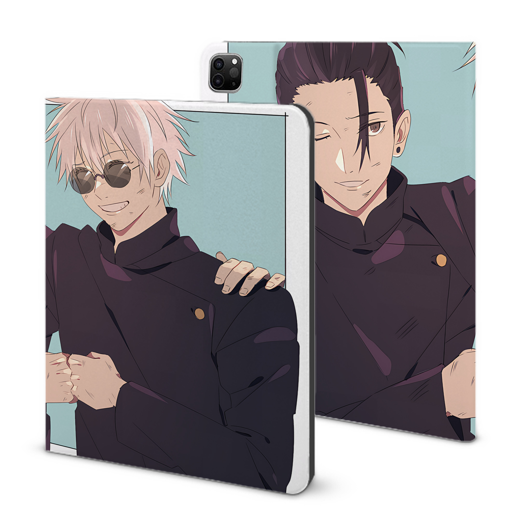 （画像用） 呪術廻戦 Jujutsu Kaisen IPad ケース ブック型 PUレザー TPU 耐衝撃 軽量 薄型 ペン収納なし 全面保護 IPad 各モデル対応